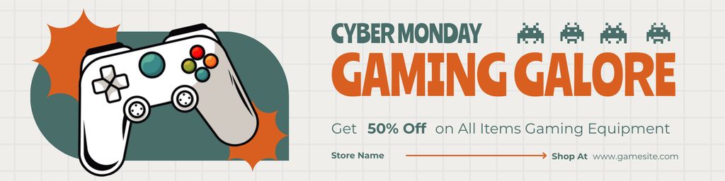 Cyber Monday Gaming Gear Galore Twitterデザインテンプレート