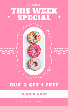 Platilla de diseño Weekly Specials of Donuts in Bakery Recipe Card