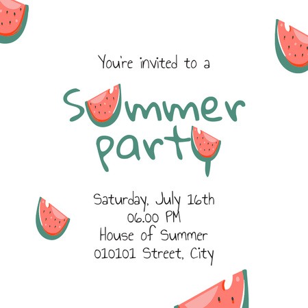 Summer Party Announcement Instagram Design Template
