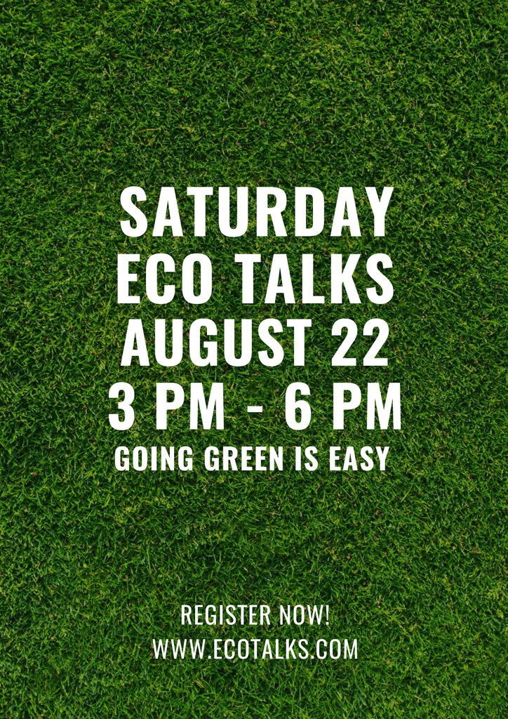 Ecological Event Announcement Green Leaves Texture Poster Šablona návrhu