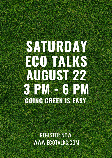 Ecological Event Announcement Green Leaves Texture Poster Modelo de Design