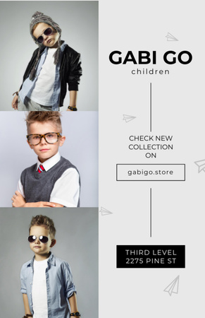 Resmi Stile Sahip Çocuk Giyim Koleksiyonu Invitation 5.5x8.5in Tasarım Şablonu