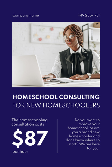 Advantageous Offer of Home Education Services for New School Students Flyer 4x6in Design Template
