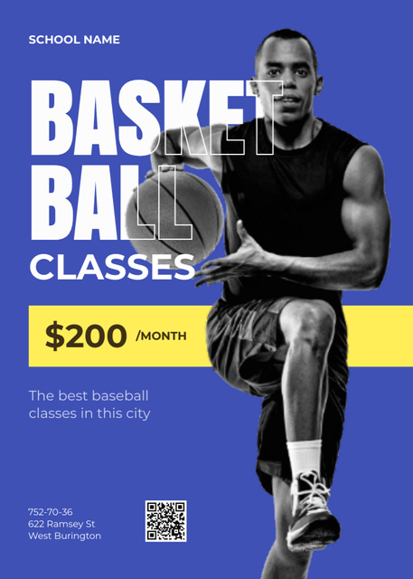Modèle de visuel Basketball Player with Ball - Flayer