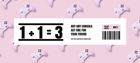 Platilla de diseño Console Discount on Pink Coupon 3.75x8.25in