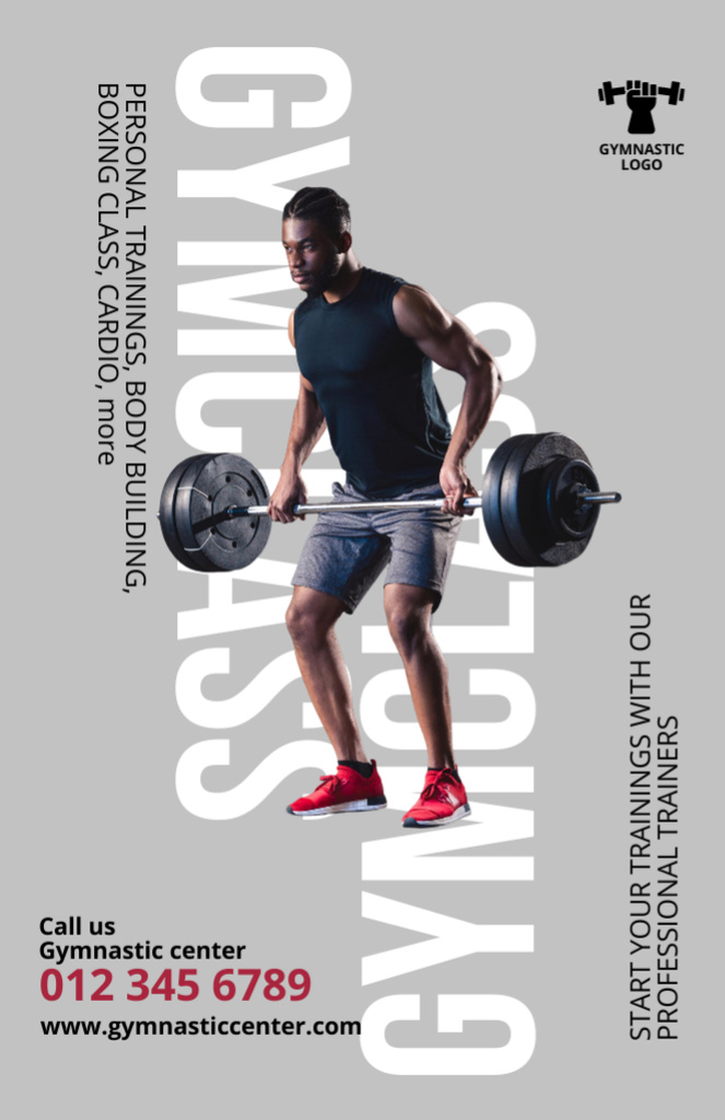 Modèle de visuel Young Man in Gym - Flyer 5.5x8.5in
