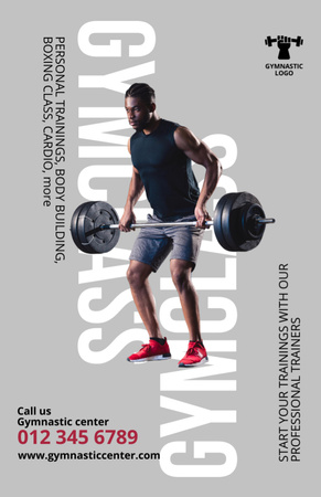 Young Man in Gym Flyer 5.5x8.5in Design Template