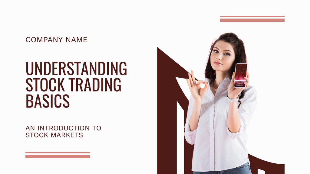 Course on Stock Trading Basics Presentation Wide Šablona návrhu