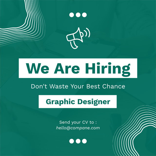 Ontwerpsjabloon van Instagram van Graphic Designer Recruiting Green