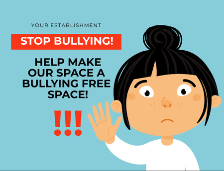 Awareness of Stop Bullying Postcard 4.2x5.5in Design Template
