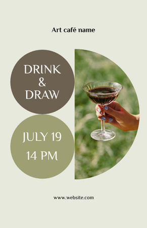 Drink&Draw in Amazing Art Cafe Invitation 5.5x8.5in Design Template