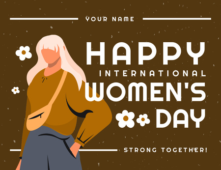 Platilla de diseño Inspiration for International Women's Day Thank You Card 5.5x4in Horizontal