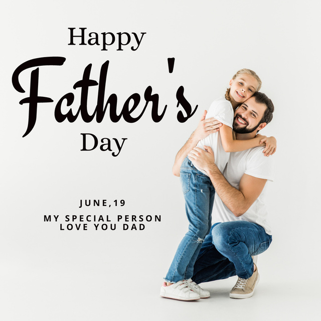 Ontwerpsjabloon van Instagram van Father and Daughter Celebrating Father's Day