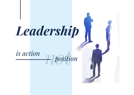 Designvorlage Business People And Quote About Leadership für Postcard 5x7in