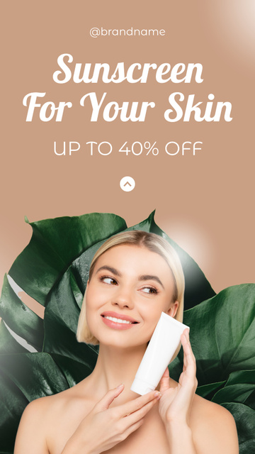 Sunscreen Cream for Skin Protection Instagram Story tervezősablon