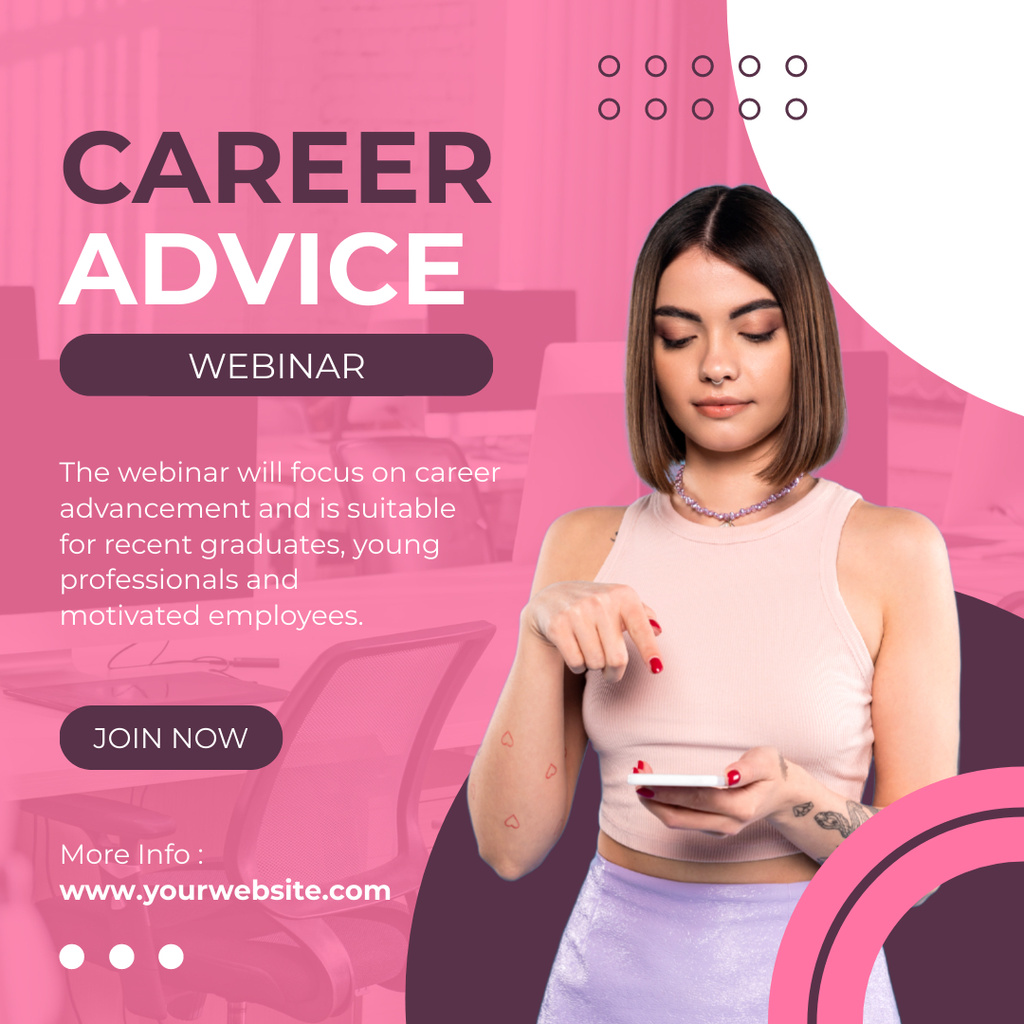 Career Improvement Course for Women Instagramデザインテンプレート