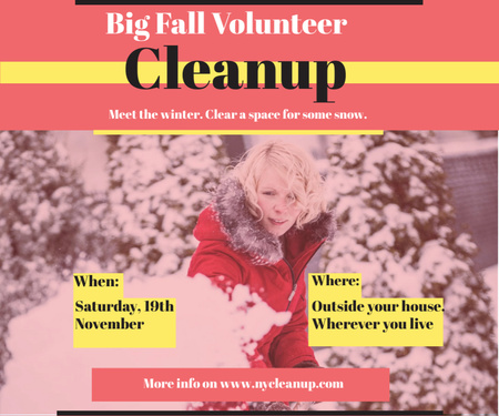Winter Volunteer clean up Medium Rectangle Šablona návrhu