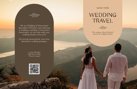 Wedding Travel Tour Offer Brochure 11x17in Bi-fold Design Template