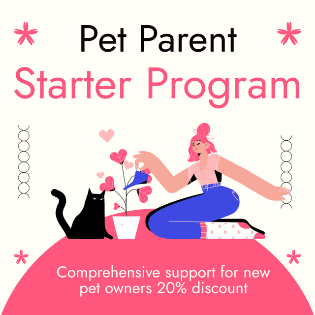 Starter Program Offer for Pet Owners with Discount Animated Postデザインテンプレート