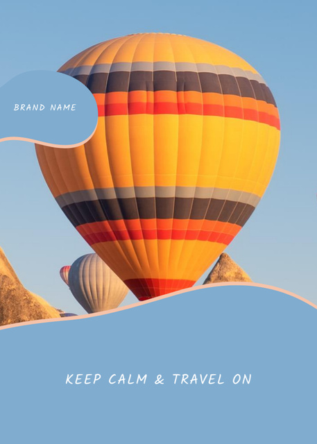 Tourist Tour Offer with Hot Balloons Postcard 5x7in Vertical Design Template