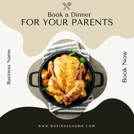 Platilla de diseño Dinner Offer on Parents' Day Instagram