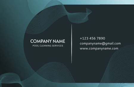 Pool Cleaning Company Contact Details Business Card 85x55mm Tasarım Şablonu