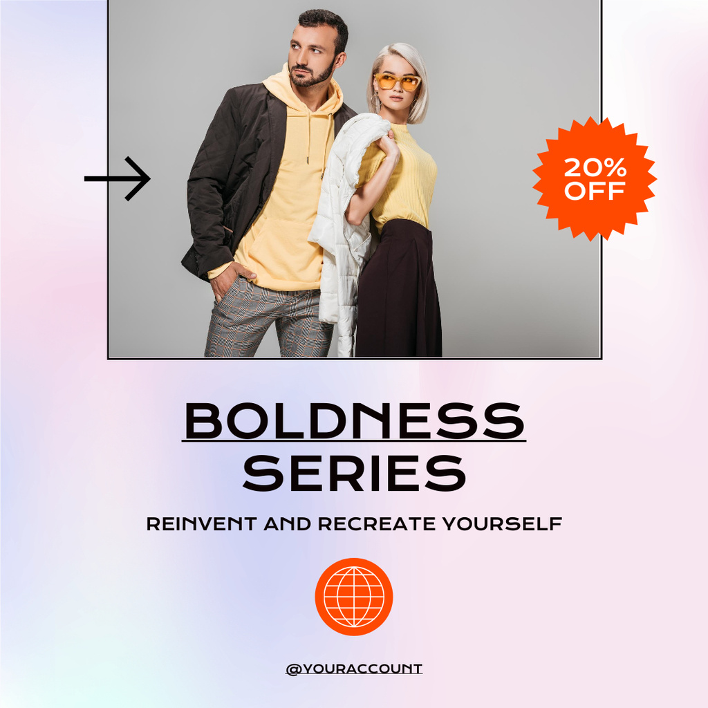 Szablon projektu Bold Series Of Clothing At Reduced Price Instagram