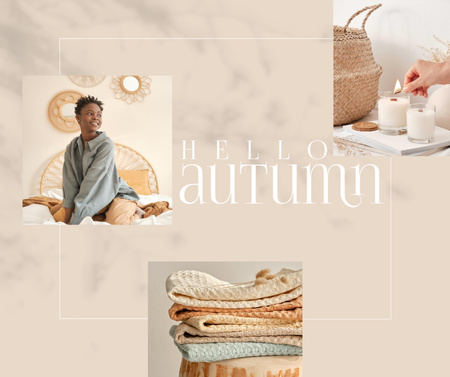 Pastel Colored Autumn Greetings Facebook Design Template