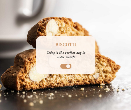 anúncio de doces com biscoitos frescos Facebook Modelo de Design