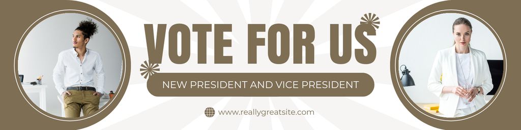 Template di design Vote for New President and Vice President Twitter