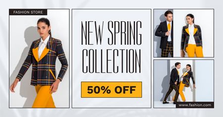 Designvorlage New Spring Collection Offer for Stylish Couples für Facebook AD