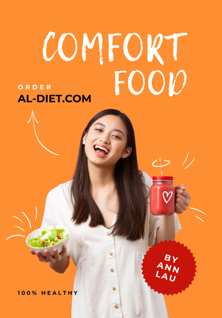 Plantilla de diseño de Nutritionist Consultation Ad with Smiling Young Woman Poster 28x40in 