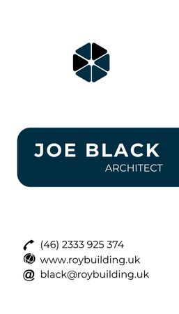 Modèle de visuel offre de services d'architecte - Business Card US Vertical