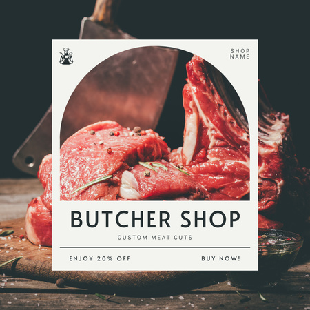 Fresh Custom Beef and Pork Cuts Instagram Design Template