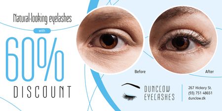 Template di design Eyelash Extensions Offer in Blue Twitter