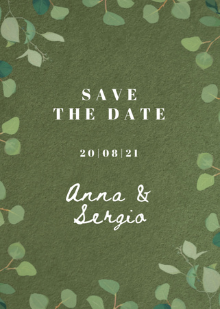 Plantilla de diseño de Wedding Day Announcement In Twigs Frame Postcard 5x7in Vertical 