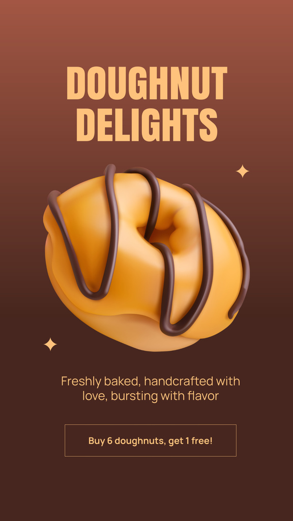Doughnut Delights Promo in Brown Instagram Story – шаблон для дизайна