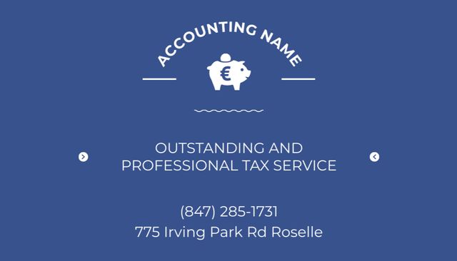 Professional Tax Services Business Card USデザインテンプレート
