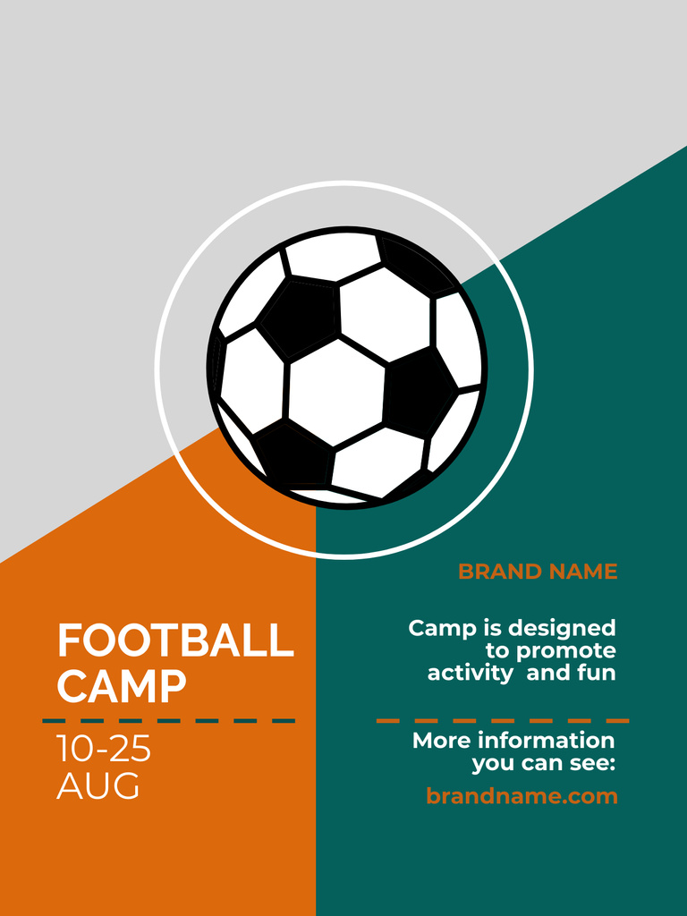 Plantilla de diseño de Football Camp Promo for Activity and Fun Poster US 