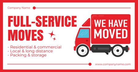 List of Moving Services with Red Truck Facebook AD Design Template