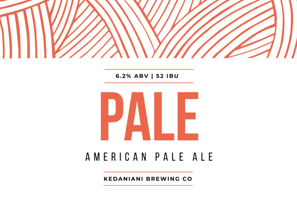 Beer brand ad on red pattern Label – шаблон для дизайну