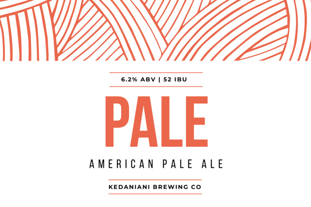Beer brand ad on red pattern Label – шаблон для дизайна