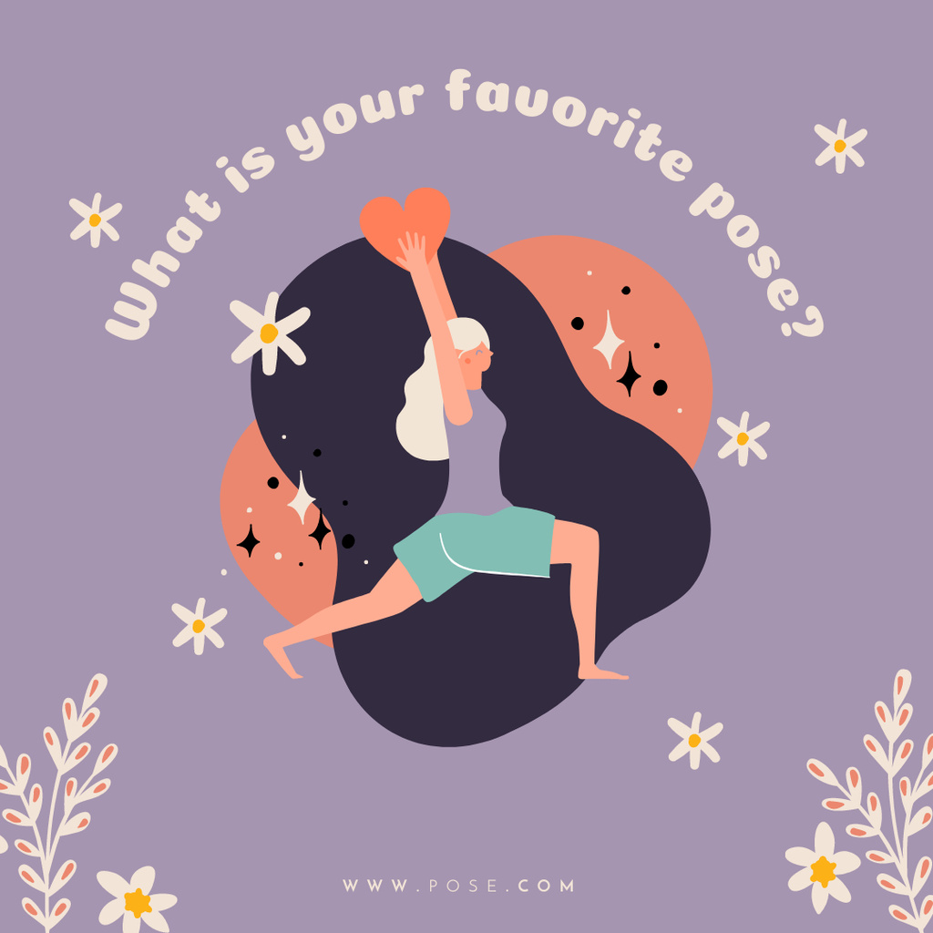 Designvorlage Suggestion of Favorite Yoga Poses für Instagram