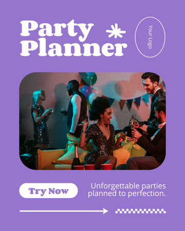 Services for Organizing Unforgettable and Vivid Parties Instagram Post Vertical Design Template