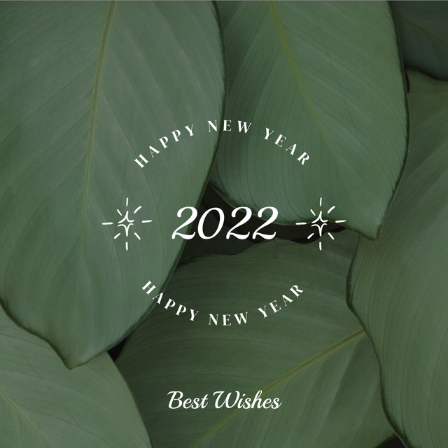 Modèle de visuel Happy New Year 2022 - Green - Instagram