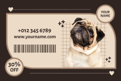 Discount Voucher for Pet Care Goods with Pug Image