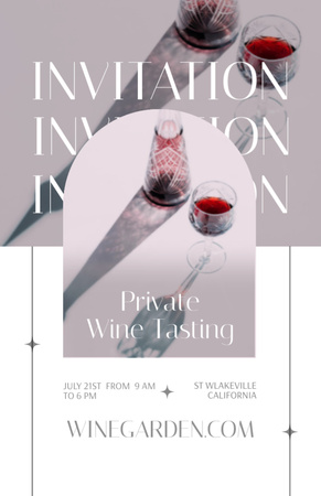 Private Wine Tasting Announcement With Bottle Invitation 5.5x8.5in Design Template