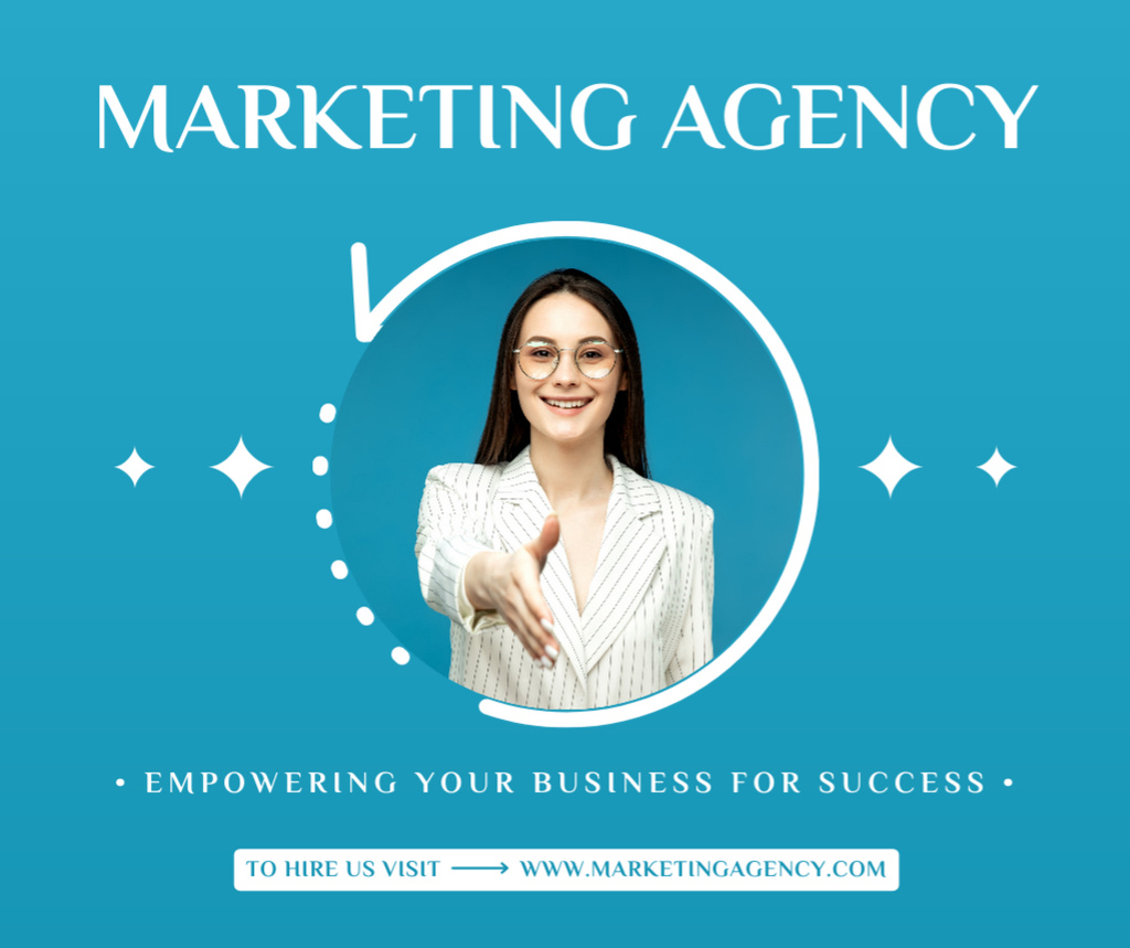 Empowering Marketing Agency Services Promotion Facebook Modelo de Design