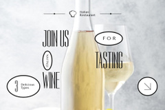 Tasting with White Wine in Wineglass