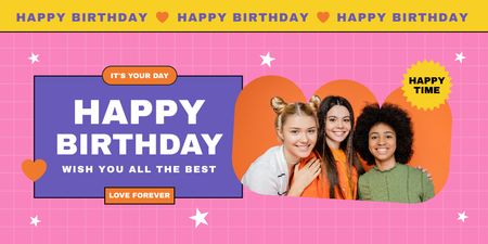 Birthday Greeting for Teenager Twitter Design Template